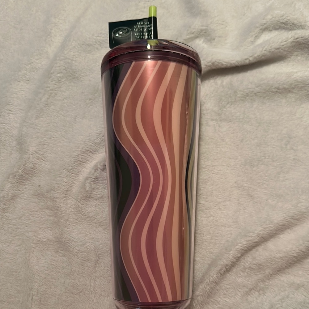 New Starbucks multi colored 24oz Tumbler with Straw